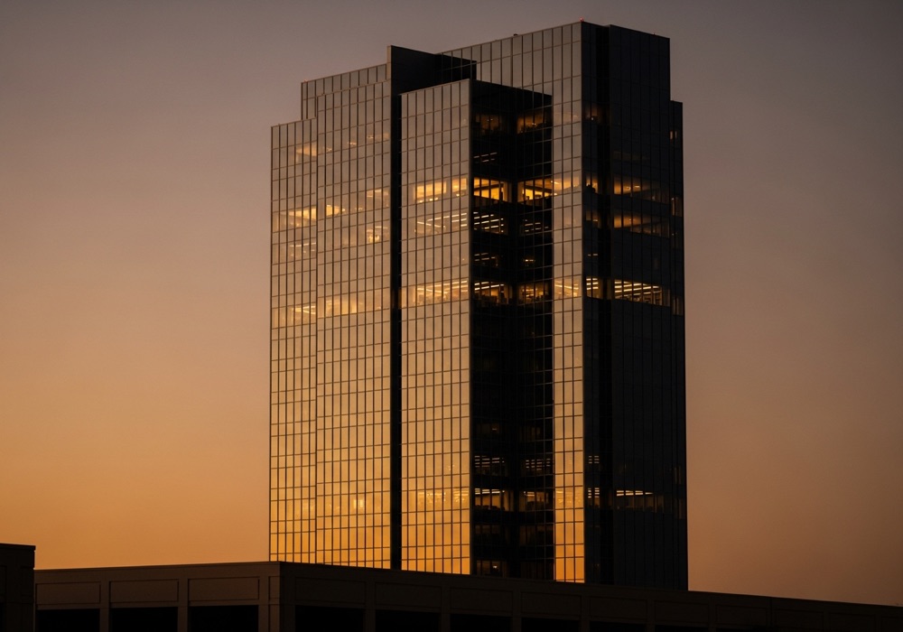 Phoenix office tower at dusk